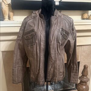 Women’s Brown Leather Bomber Jacket - Classic Style